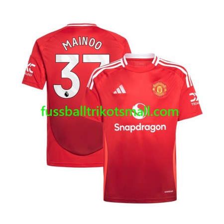Fußballtrikots Manchester United Kobbie Mainoo 37 2024-2025 Kurzarm Heimtrikotsatz kaufen